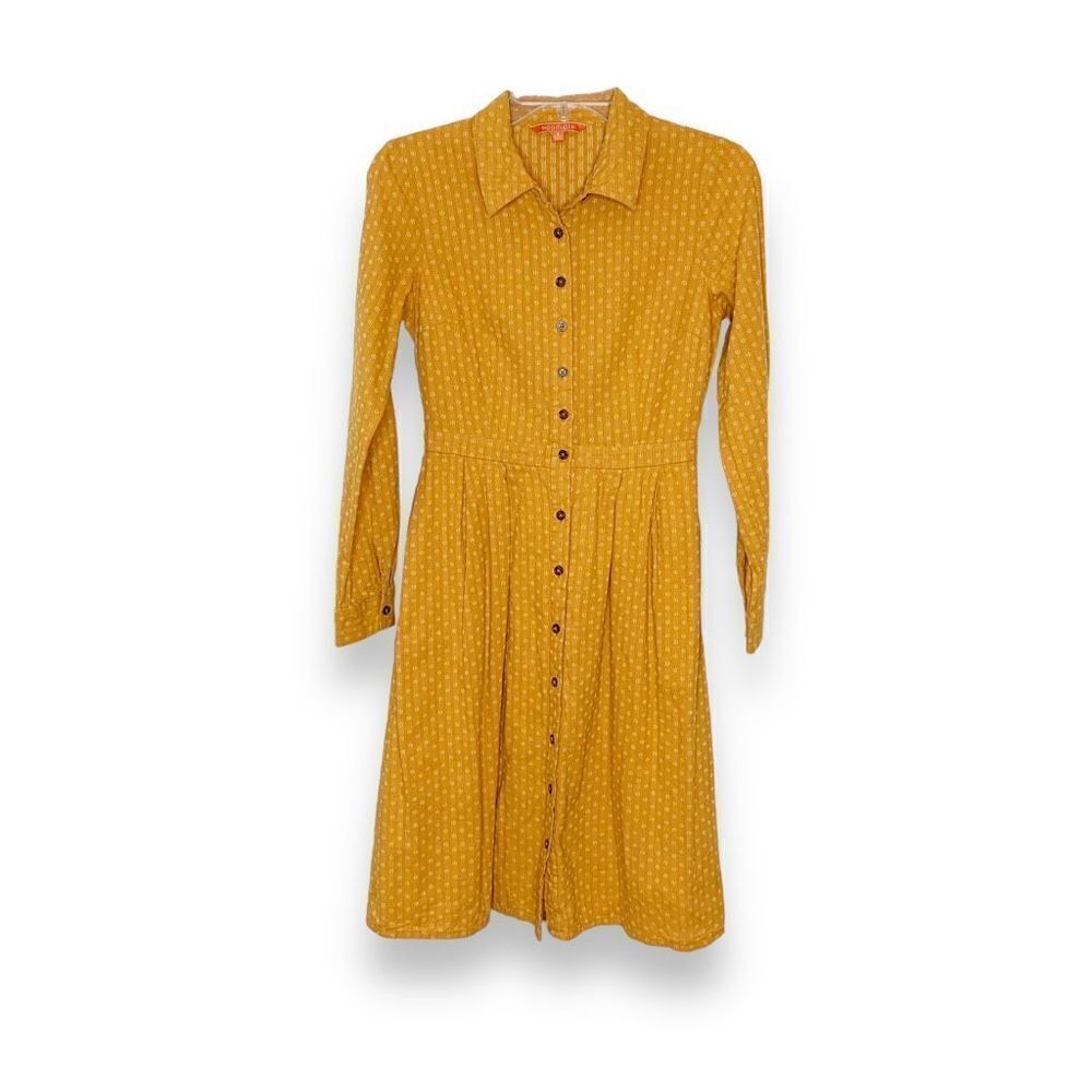 ❌SOLD❌ Modcloth Broadcast Coordinator Shirt Dress Mustard Yellow Fall Style - Picture 3 of 13